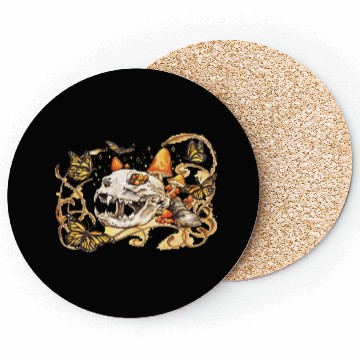 Discover Cat Skull And Butterflies Coasters