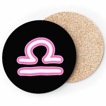 Discover Libra Zodiac Sign Neon Pink Coasters
