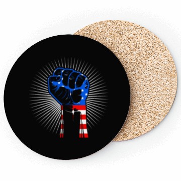 Discover American Fist Stars and Stripes USA Party Coasters