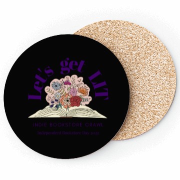 Discover Let'S Get Lit Indie Bookstore Crawl Bookstore Day Coasters