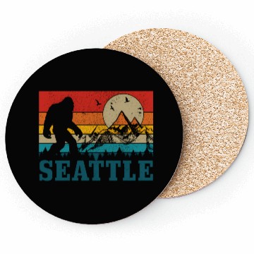 Discover Seattle Washington Bigfoot Mountains Coasters