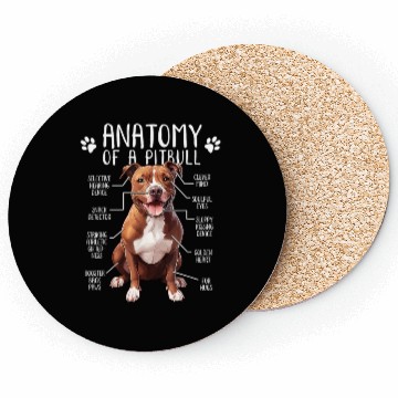 Discover Anatomy Pitbull Dog Cute Pittie Lover PitBul Coasters