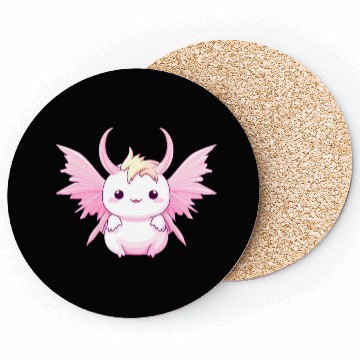 Discover Axolotl Angel & Devil - Design with Horns and Wing Coasters