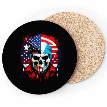 Discover US-Flag with a Skull Coasters