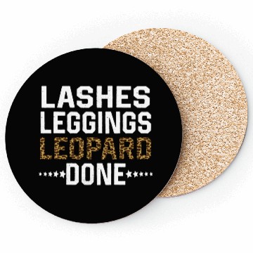 Discover Lashes Leggings Leopard Done Coasters