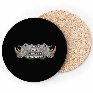 Discover Save The Chubby Unicorns Rhinoceros Design Coasters
