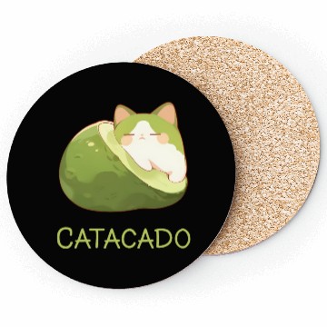 Discover Catacado Funny Avocado Kawaii Cat Lover Coasters