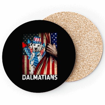 Discover Dalmatian 4th of July pride flag Coasters
