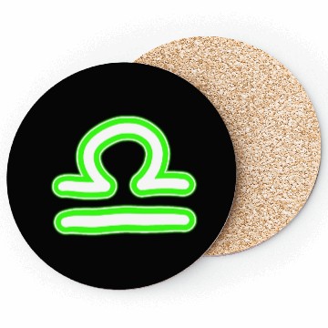 Discover Libra Zodiac Sign Neon Green Coasters