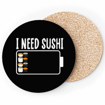 Discover Sushi Low Battery Coasters