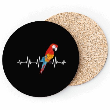 Discover Macaw Heart Beat Parrot lover Macaws Parrots Coasters
