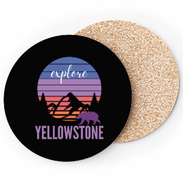 Discover Cute Pink and Purple YStone Mountain Sunset Coasters