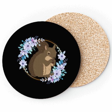 Discover Flower Circle Squirrel Coasters