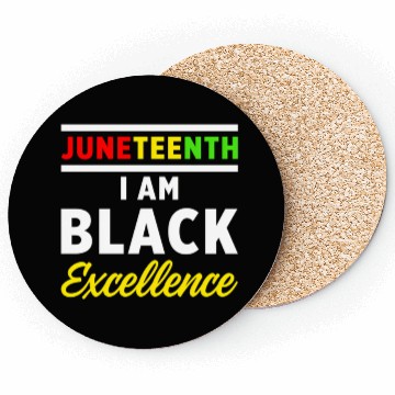 Discover Juneteenth Excellence Black African American Flag Coasters