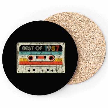 Discover 33rd Best Of 1987 Cassette Tape Coasters