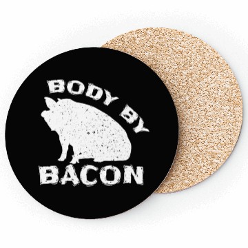 Discover Famer Body By Bacon Pig Bbq Pun Coasters