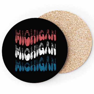 Discover Michigan Red White Blue Cute Groovy Coasters