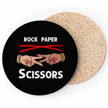 Discover Rock Paper Scissors Funny Lesbian Pride LGBT Coasters