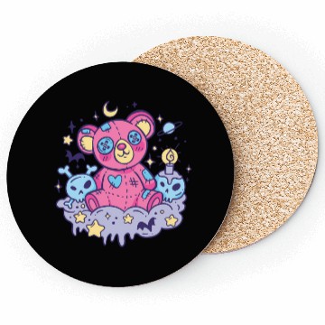 Discover Yami Kawaii Creepy Teddy Bear With Skulls Coasters