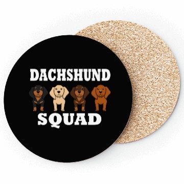 Discover Dachshund Squad Dog Team Saying Coasters
