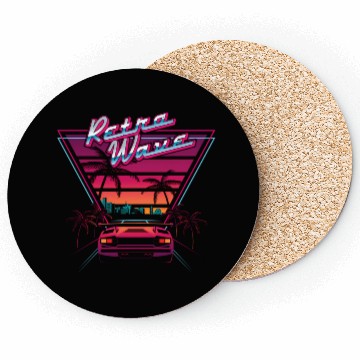 Discover 80S Retrowave Synthwave Love Wave Miami Beach Coasters