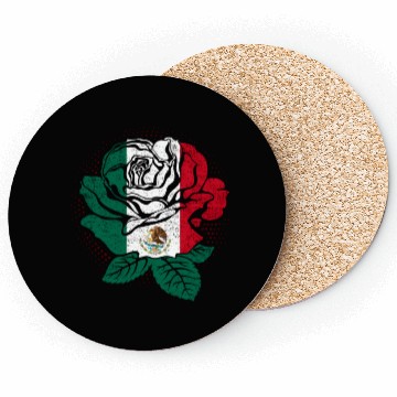 Discover Mexico Rose Flower Mexico Flag Mexican Coasters