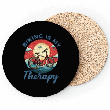 Discover Biking is My Therapy Bicycle, Bike, Cycling, Biker Coasters