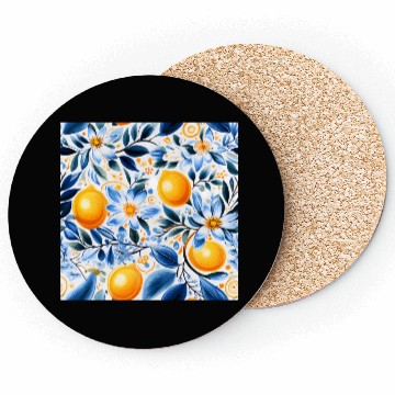 Discover Yellow Lemon Floral Detailed Summer Collection 01 Coasters
