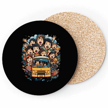 Discover Back to School Pre-K Kindergarten School Bus Coasters