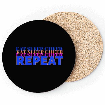 Discover eat sleep cheer repeat quote red nostalgia Coasters