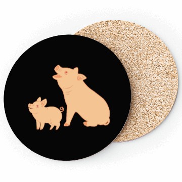 Discover Mother pig with piglet Coasters