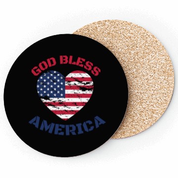 Discover God Bless America, Heart Flag Shape. Coasters