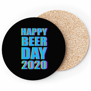 Discover Minimalist Happy Beer Day 2020 Neon Typography Coasters