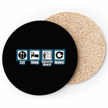 Discover Eat Sleep Security Guard Repeat Coasters