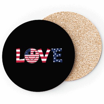 Discover Love USA Flag Patriotic 4th of July America day Coasters