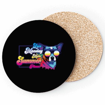 Discover Less Monday, More Summer | Beach Party Dog Lovers Coasters