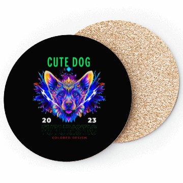 Discover Cute Futuristic Dog AI Coasters