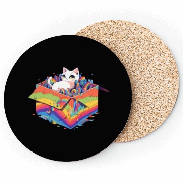 Discover Rainbow LGBT Community Cutie Kitty Pride Lesbian Coasters