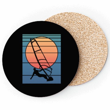 Discover Retro Sunset Windsurfing Coasters