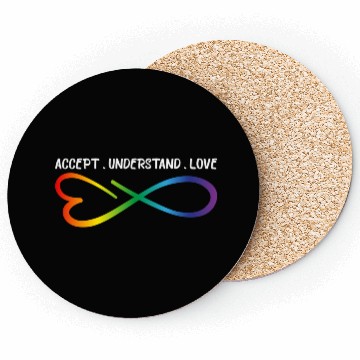 Discover Accept Understand Love Neurodiversity Infinity Aut Coasters