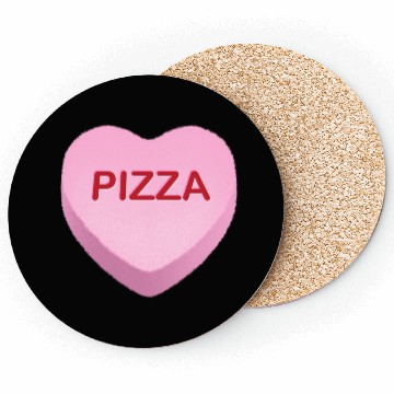 Discover Pizza Candy Heart Coasters