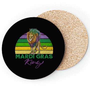 Discover Mardi Gras King Lion With Crown Coasters