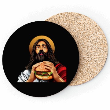 Discover Cheeseburger with Jesus Coasters