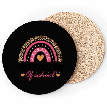 Discover Leopard Rainbow Last Day Of School Teacher Coasters