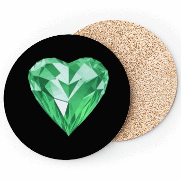 Discover Shining green diamond heart Coasters