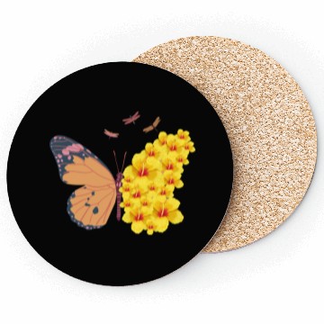 Discover Butterfly with a Hibiscus Wing Coasters