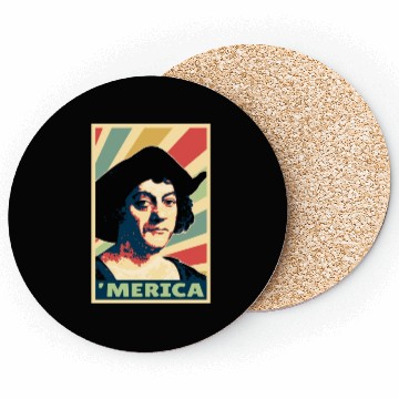 Discover Christopher Columbus Merica Vintage Colors Coasters