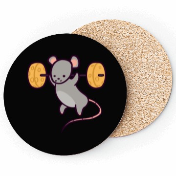 Discover Cute Gym Rat Cheese Squat Coasters