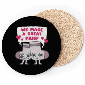 Discover We Make A Great Pair Socks Lovers Valentines Coasters