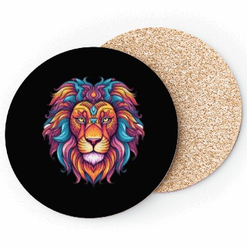 Discover lion 6, abstract lion Coasters